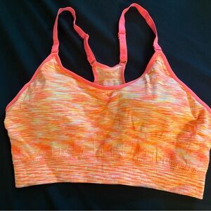 Women's FILA Neon Orange and Pink Space Dye  Sports Bra size XL NWOT